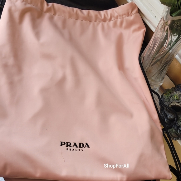 Prada Bag Reversible Pink Black Drawstring Sling Dust Bag NEW - Picture 16 of 16